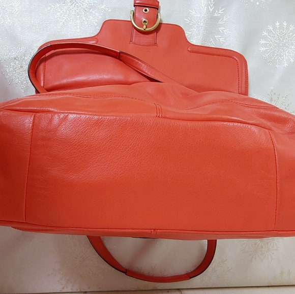 Coach Campbell orange leather Eva flap satchel(missing shoulder strap) - Picture 3 of 8